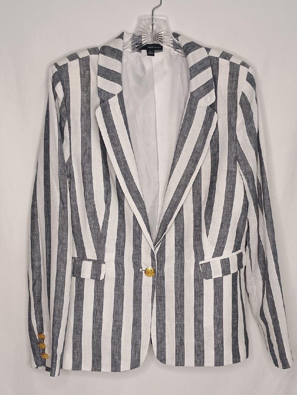 Women's Size 14 Linen Blazer Nautical Beachy - Picture 5 of 12
